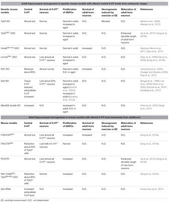 Divergent Roles of Central Serotonin in Adult Hippocampal Neurogenesis